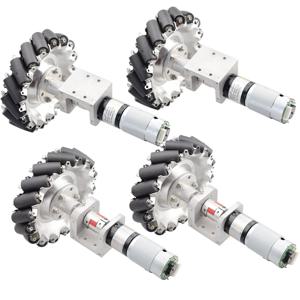 1세트 100KG 대형 하중 152mm 옴니 메카넘 휠, 아두이노 DIY 프로젝트 연구용 24V 120W 230rpm 속도 엔코더 모터 4개 포함