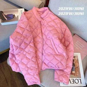 여성용 경량 코튼 패딩 재킷, 퀼트 코튼 코트, 따뜻한 겨울 핑크, 초경량 다운 재킷 파카, 2024 패션, 가을