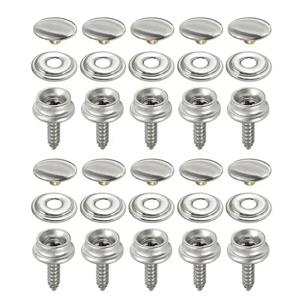 30PCS 스테인레스 스틸 스냅 패스너 및 나사 캔버스 텐트 보트 해양 캐노피 하드웨어 키트(어닝, 보트, 자동차 커버용)
