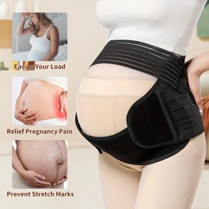 임신 지지대 벨트, 허리, 골반 엉덩이, 편안한 복부 지지대, 3 in 1 통증 완화, 성장 배를 위한 설계