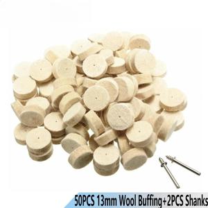 50Pcs 13mm 울 펠트 연마 버핑 휠 연삭 연마 패드 + HOMEFISH 도구용 2Pcs 3.2mm 섕크