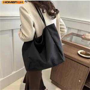 HOMEFISH 에코 재사용 가능 식료품 핸드백, 고품질 대용량 쇼퍼 토트백, 여성 데일리 여행용 숄더백 파우치