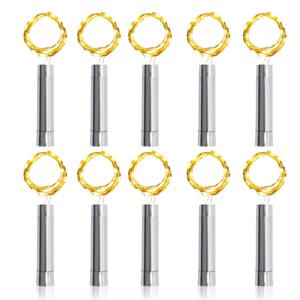 10PCS 20LED 슬리버 와인 병 코르크 빛 AA 배터리 운영 DIY 크리스마스 파티 장식에 대 한 요정 문자열 빛 코르크 병 빛