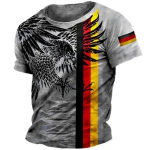 남성용 독일 국기 프린트 티셔츠, O-넥 반팔, 루즈 티셔츠, 스트리트웨어, 여름, 잘 생긴 의류, 5xl