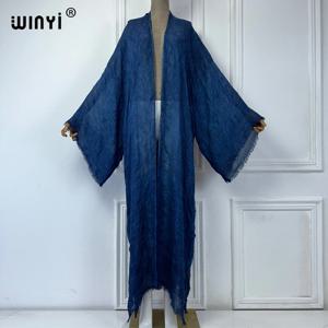 WINYI 고품질 편안한 여성 소프트 카디건 루즈 드레스 파티 Boho Maxi 비치 홀리데이 수영 커버 업 아프리카 기모노