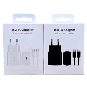 삼성 PD 45W 초고속 충전 정품 미국형 벽면 충전기 5A USB C to Type-C 케이블 갤럭시 S25 S24 S23 S22 울트라 A54 A53용