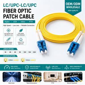 광섬유 패치 케이블 LC/UPC-LC/UPC 1M/2M/3M/5M/10M/15M/20M 2.0/3.0mm LSZH 실내 FTTH 듀플렉스 모드 연장 케이블 도매