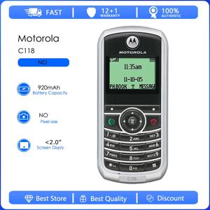 리퍼비시 모토로라 C118 오리지널 C118 탈착식 배터리 920mAh 휴대폰 도매 무료 배송