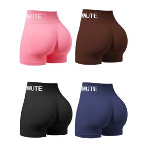 체육관 레터 반바지 여성 하이 웨이스트 스포츠 반바지 운동 달리기 이음매없는 섹시한 엉덩이 리프팅 요가 레깅스 신축성있는 사이클링 반바지