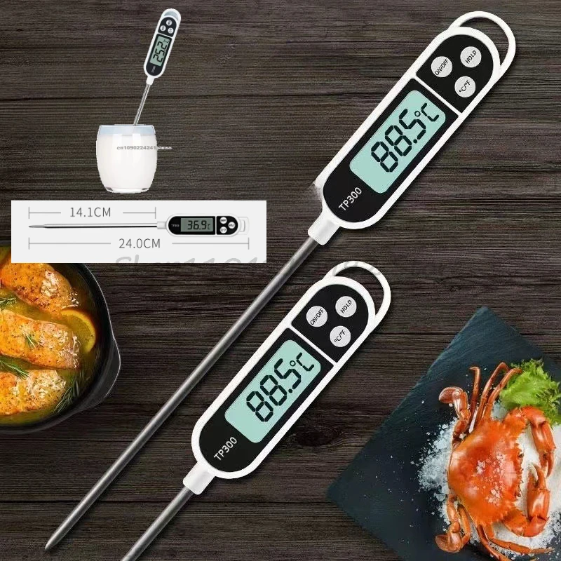 요리용 주방 온도계 고기용 디지털 온도 측정 도구 전자식 식품 온도계 LCD 디스플레이 식품
