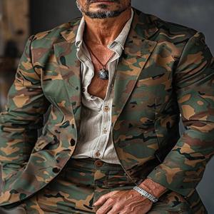 패션 카모플라주 남성 정장 재킷 성인 롤플레이 레오파드 정장 캐주얼 슬림핏 프린트 정장 코트 파티 웨딩 비즈니스용