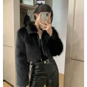 신상 모피 코트 여성용 모피 코트 트렌드 여성 가을 겨울 신상 패션 인조 모피 럭셔리 라펠스 마오 마오 블라우스 여성 코트