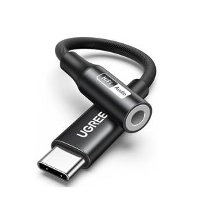 UGREEN USB C to 3.5mm 오디오 어댑터, 고해상도 32비트/384KHz USB C to Aux 동글 하이파이 헤드폰 잭 케이블 코드 아이폰용