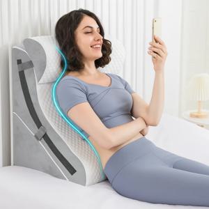 3 in 1 메모리폼 웨지 베개 세트, 인체공학적 수면 삼각 베개, 목, 등, 어깨 통증 완화, 산역류 방지
