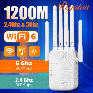 듀얼 밴드 5G & 2.4G WiFi 범위 확장기 1200Mbps 무선 네트워크 리피터 안정적인 신호 증폭기 가정용 간편 설치