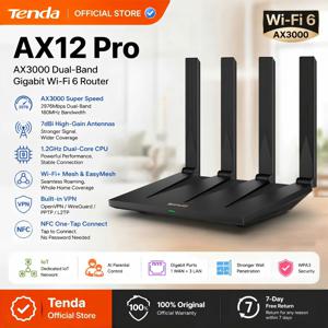 텐다 AX12 Pro AX3000 WiFi 6 공유기 160MHz 듀얼 밴드 기가비트 메시 VPN NFC 신호 증폭기 고이득 안테나 더 나은 커버리지