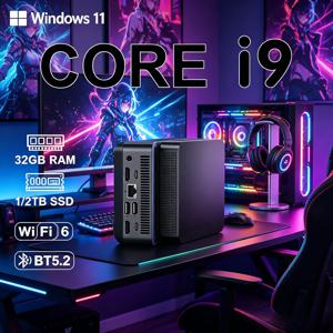 2026년 새로운 강력한 슬림 미니 PC 코어 윈도우 11 프로 I9‑8950HK 32GB RAM 1TB 2TB SSD WiFi6 BT5.2 4K