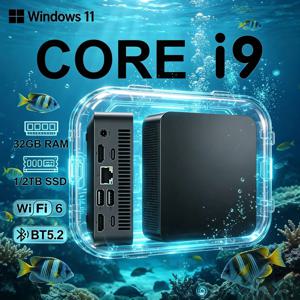 슬림 미니 PC 코어 데스크탑 윈도우 11 프로 인텔 I9‑8950HK 32GB RAM 1TB/2TB SSD WiFi 6 BT5.2 4K 고속 작업 학습용 컴퓨터