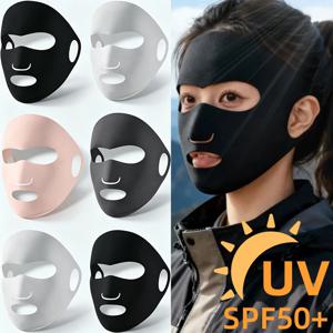 풀페이스 선스크린 마스크 여성용 여름 스포츠 러닝 마스크 아이스 실크 얇은 디자인 야외 스포츠 사이클링 UV 차단 통기성