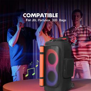 마이크 포켓이 있는 패딩 처리된 스피커 보호 커버 JBL PARTYBOX 310/320용 양면 스피커 보관 가방 지퍼 잠금 장치
