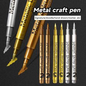 1/3Pcs 브러시 금속 마커 펜 골드 실버 구리 영구 아트 페인트 마커 펜 공예 Scrapbooking 패브릭 아트 용품