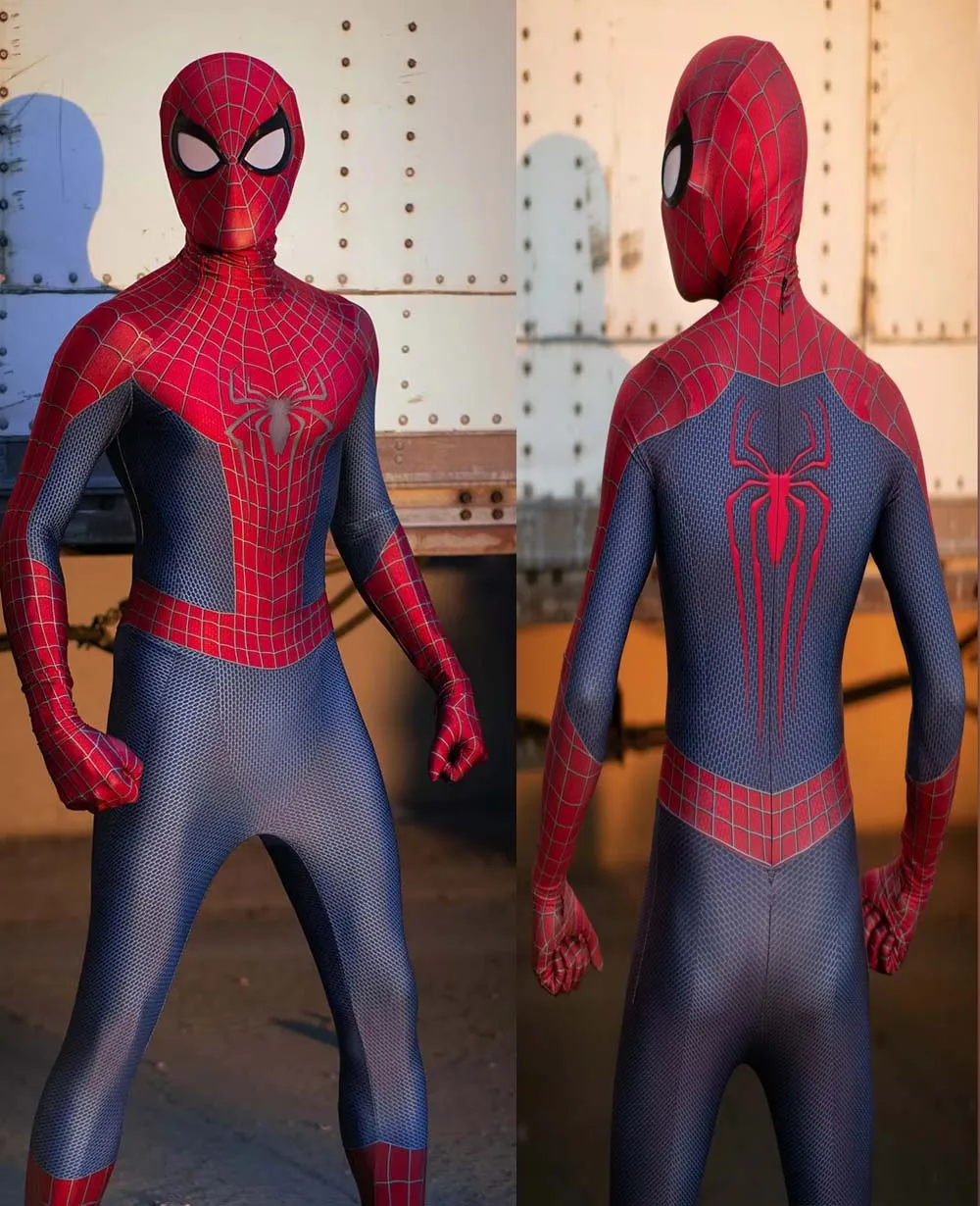 할로윈 남성 TASM 2 스파이더 코스프레 의상 슈퍼히어로 젠타이 슈트 성인 남성 풀 바디슈트 남자 파티 점프슈트