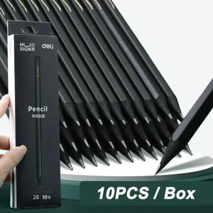 검은 나무 흑연 연필 세트 HB 2B 검은 리드 사무실 쓰기 연필 10pcs 팩 선물 문구