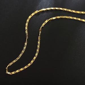 40-75cm 여성을위한 18k 골드 컬러 매력 2mm 플랫 체인 목걸이 남성 럭셔리 패션 파티 웨딩 쥬얼리