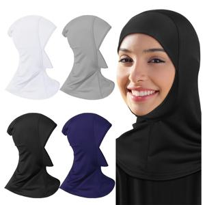 Stretchable 민족 긴 튜브 언더 캡 Hijab 모자 여성을위한 통기성 Headscarf 모자 전체 목 범위와 부드러운 Hijab 보닛