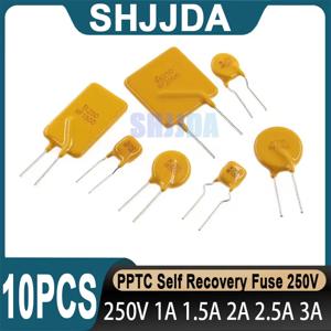 PPTC 재설정 가능 퓨즈, 플러그 인 자체 재설정 가능 퓨즈, 250V, 0.11A, 0.12A, 0.18A, 0.3A, 0.4A, 0.5A, 0.6A, 0.8A, 1A, 1.2A, 1.5A, 2A, 3A, 10 개