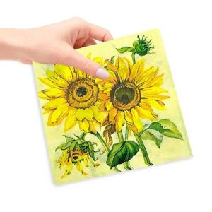 20pcs/Pac 33cm 2겹 해바라기 인쇄 컬러 냅킨 가정 용품 인쇄 티슈 페이퍼 트레이 축제 파티 사용자 정의 가능