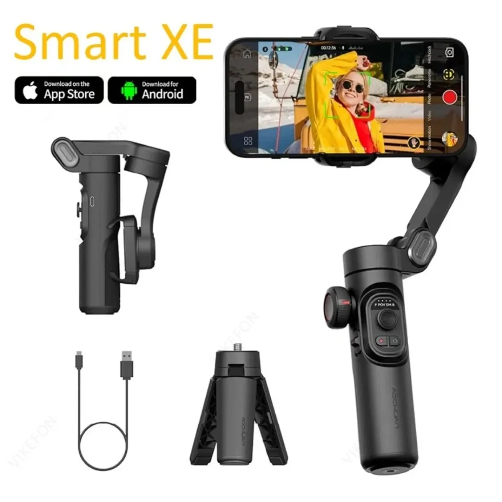 스마트 XPro 스마트폰 3축 짐벌 스테빌라이저 (아이폰 및 안드로이드 스마트폰용, 필 라이트 효과로 비디오 촬영 가능)