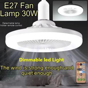 에너지 절약 리모컨 LED 천장 선풍기 램프, 거실 침실 바닥 소음 무음 E27 베이스, 2 in 1 팬 조명, 85-265V