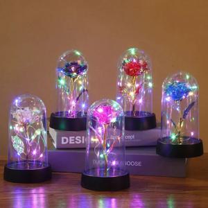 핫 LED 매혹적인 갤럭시 로즈 영원한 아름다움 장미, 돔에서 요정 조명, 발렌타인 데이, 웨딩 파티, 어버이날, 1 개