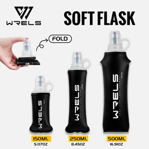 WRELS 물병 TPU 접이식 소프트 플라스크 야외 스포츠 워터 가방 캠핑 BPA 무료 실행을위한 접이식 물병 500ml