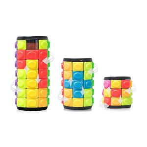 회전 슬라이드 퍼즐 큐브 Tangram 실린더 Fidget 장난감 스마트 IQ 맞는인지 안티 스트레스 릴리버 DIY 교육 게임