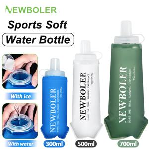 NEWBOLER TPU 야외 스포츠 접이식 소프트 플라스크 음료 캠핑 하이킹 자전거 피트니스 워터 백을 실행하기위한 휴대용 물병
