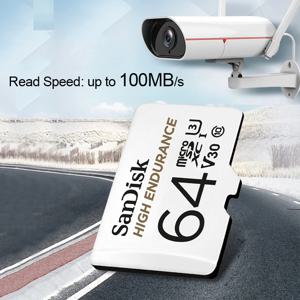 SanDisk 마이크로SD 메모리 카드 32GB 마이크로SDHC 64GB 128GB 256GB 마이크로SDXC C10 U1 V30 U3 TF 카드 (대시캠, 홈 비디오 모니터링용)