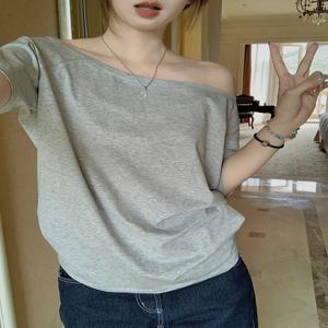 여성용 티셔츠 단색 심플 여름 캐주얼 클린핏 반팔 올매치 젊은 소녀 스트리트웨어 Y2K 탑 미적 의류 인스