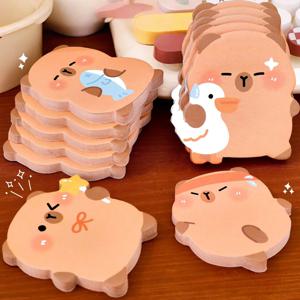 4권 240페이지 카피발라 학생용 셀프 접착 메모지, 귀여운 메시지, 흰색 메모지, 카피바라 사무실 노트