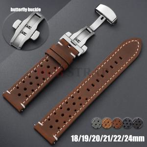 18mm 19mm 20mm 21mm 22mm 24mm 통기성 있는 다공성 빈티지 레이싱 가죽 시계 스트랩 (세이코, 롤렉스용) 퀵 릴리즈 시계줄