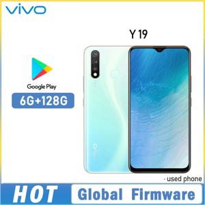 글로벌 펌웨어, VIVO Y19 스마트폰, 4G LTE, 6GB RAM, 128GB 저장 공간, MTK6765 옥타 코어 프로세서, 13.0MP 카메라, 지문 인식, 5000mAh 배터리, 1년 보증, 중고폰.