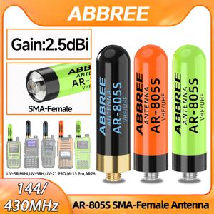 ABBREE AR-805S 미니 워키 토키 안테나 SMA 여성용 듀얼 밴드 고이득 안테나 (바오펑 BF-888S UV-5R UV-21 PRO 햄 라디오용)