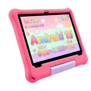 어린이용 태블릿 10.1인치 HD 안드로이드 15 8GB+64GB 1TB 확장 WiFi6 5000mAh 눈 보호 기능 교육용 태블릿 유아용 충격 방지 케이스