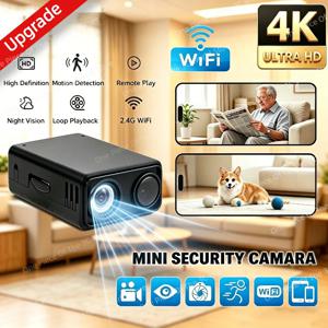 4K WiFi 보안 카메라, 백업 배터리, TF 카드 슬롯, 가정용 무선 실내 모니터, 동작 감지, 양방향 오디오, 야간 투시 기능 탑재