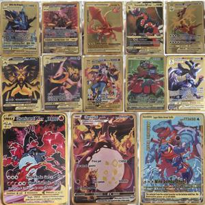 10000HP Charizard Vmax 포켓몬 카드 금속 영어 카드 Arceus GX Vstar V 골든 리미티드 키즈 선물 게임 배틀 컬렉션 카드