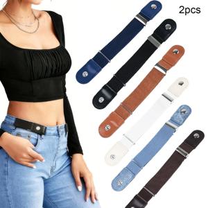 2pcs 여성용 캐주얼 벨트 세트, 청바지용 심플한 짧은 탄성 허리밴드, 다양한 스타일에 어울리는 6가지 색상, 탄성 밴드