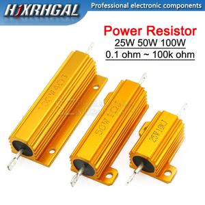 새로운 25W 50W 100W 알루미늄 전원 금속 쉘 케이스 권선 저항기 0.01-100K 0.05 0.1 0.5 1 2 6 8 10 20 200 500 1K 10K ohm