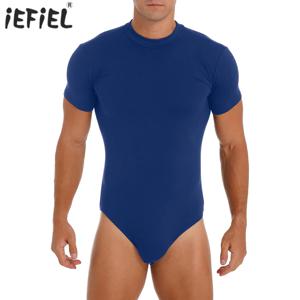 남성 반팔 레오타드 언더 셔츠 Rompers 파자마 스키니 점프 슈트 바디 슈트 셔츠 프레스 버튼 가랑이 잠옷 바디 셔츠상의