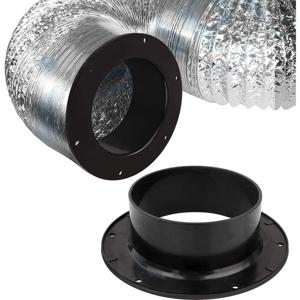 환기 파이프 공기 덕트 연결 용 ABS 벽 플랜지 커넥터 라운드 100mm 125mm 150mm 검정색 가정용 액세서리